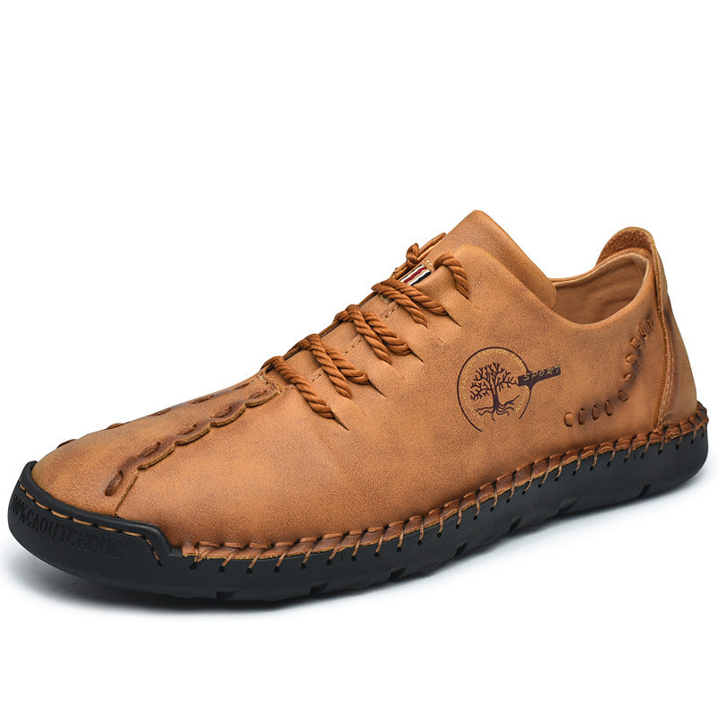 Hand-Stitched Leather Casual Shoes for Men β Soft, Flexible & Non-Slip Comfort