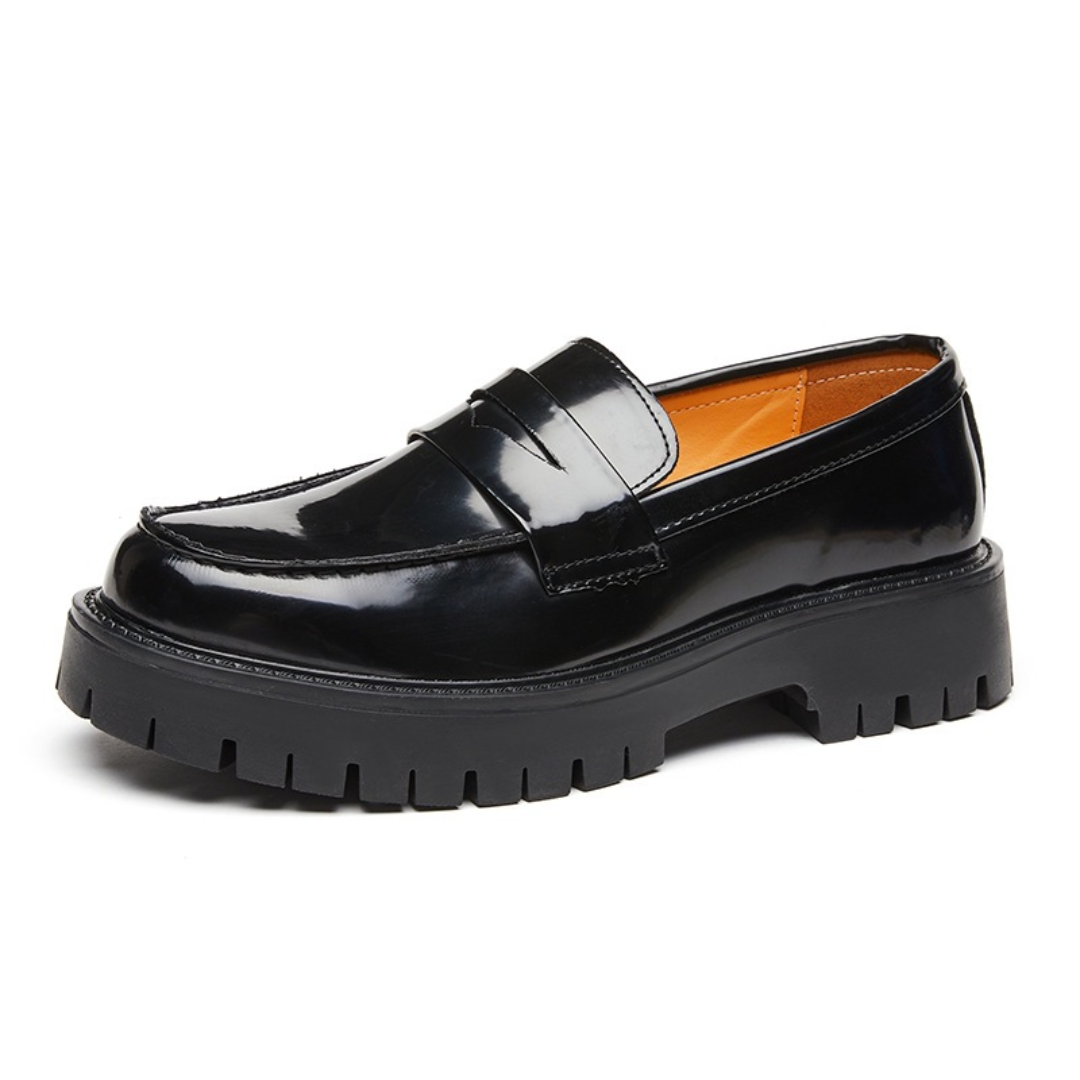 Chunky Penny Loafers for Men β Glossy Finish & Lug Sole