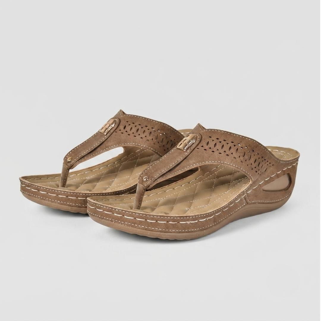 Women's Comfort Wedge Toe-Post Sandals β Cushioned Slip-On Design