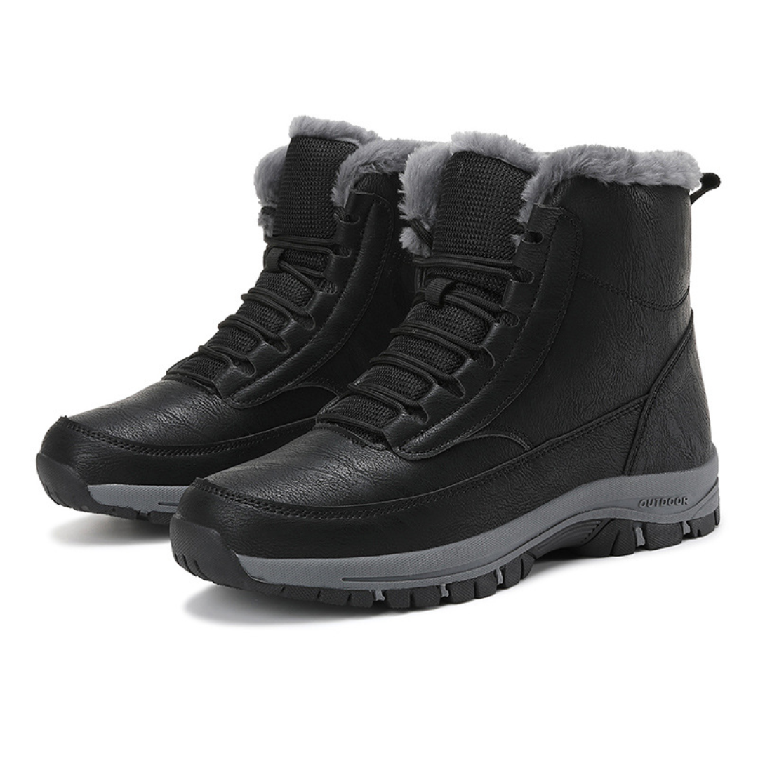Fur Lined Hiking Boots for Men β Lace-Up Winter Boots