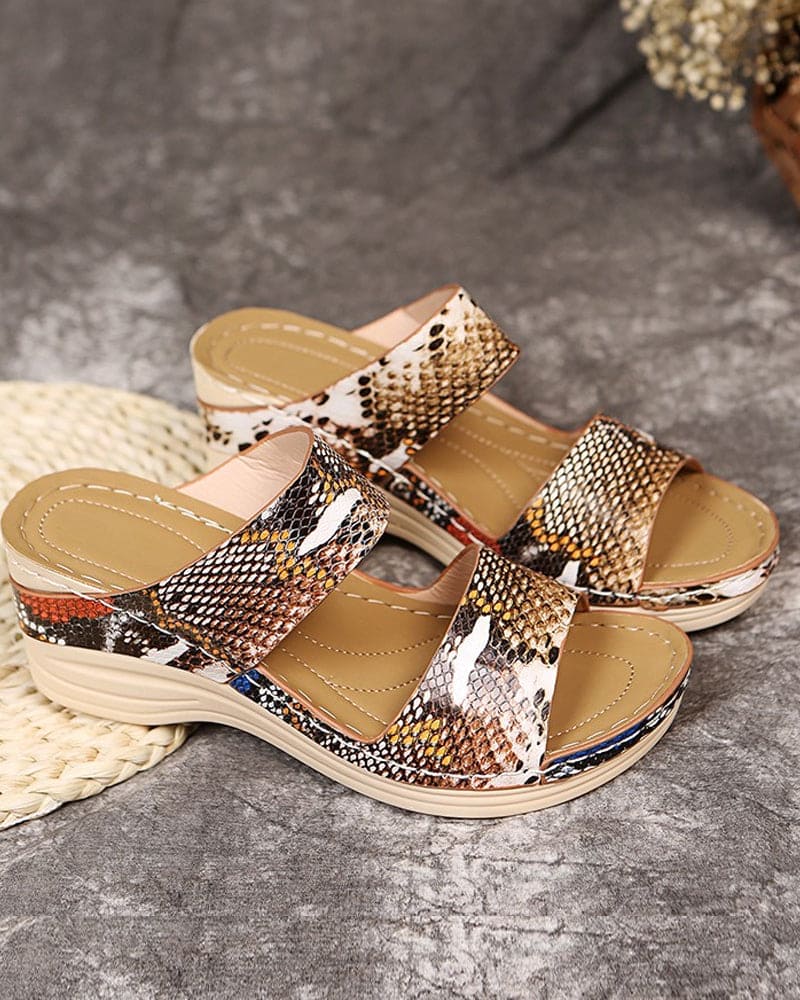 Animal Print Wedge Sandals for Women β Stylish & Comfortable Everyday Wear
