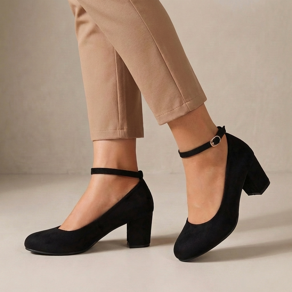 Ankle Strap Block Heel Pumps β Elegant Casual Comfort Shoes
