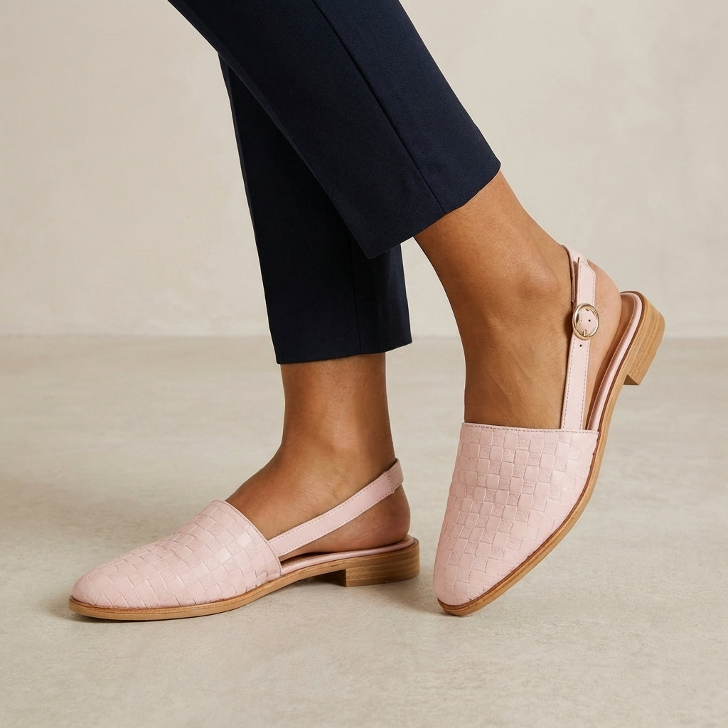 Woven Slingback Loafers β Casual Lightweight Comfort Slip-On Flats