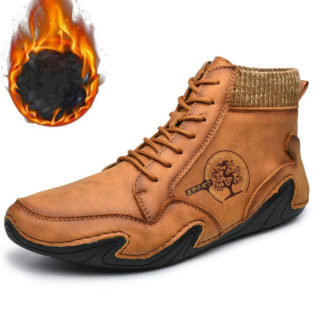 Black Leather Ankle Boots for Men β Comfortable & Slip-Resistant 7