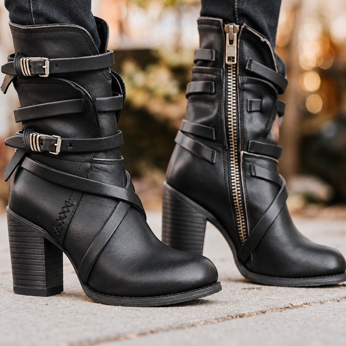Retro Belt Buckle Boots for Women β Stylish & Comfortable