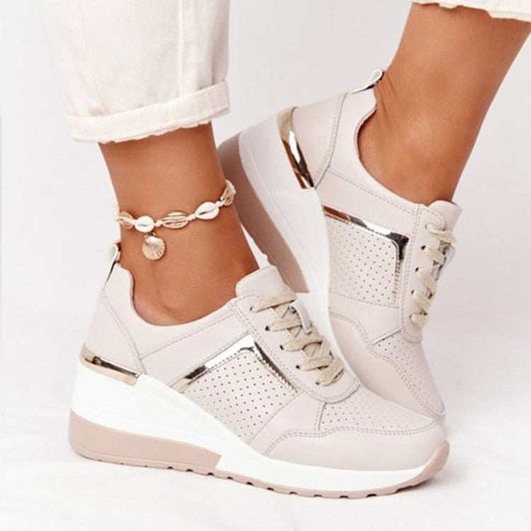Breathable Wedge Sneakers for Women – Stylish & Supportive Comfort