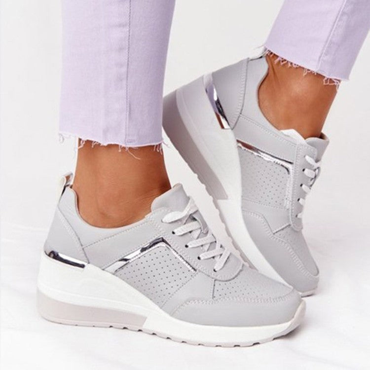 Breathable Wedge Sneakers for Women – Stylish & Supportive Comfort