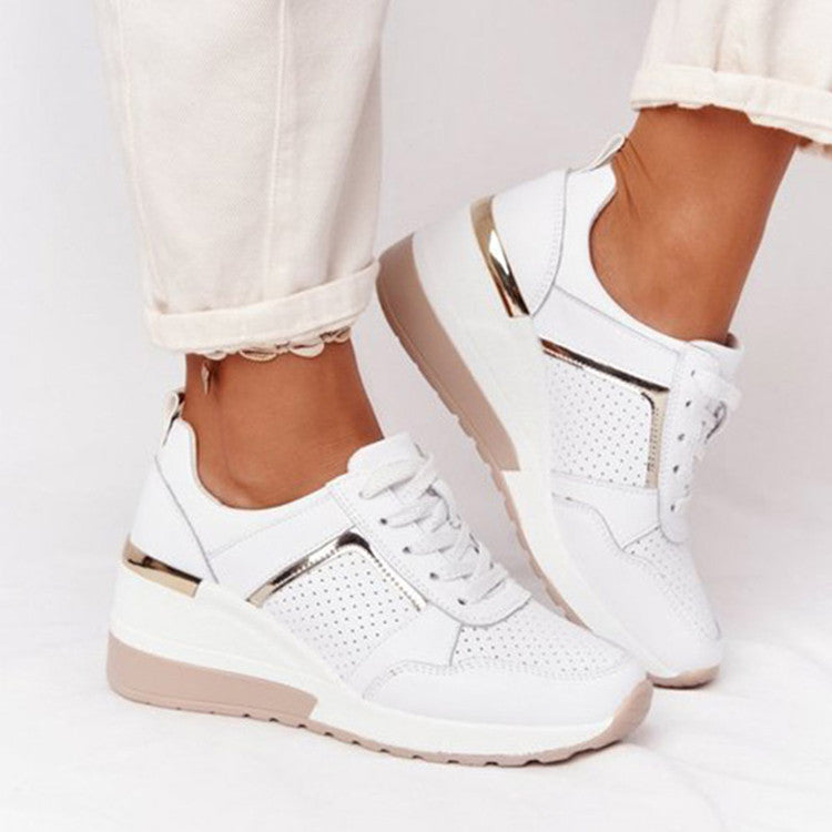 Breathable Wedge Sneakers for Women – Stylish & Supportive Comfort