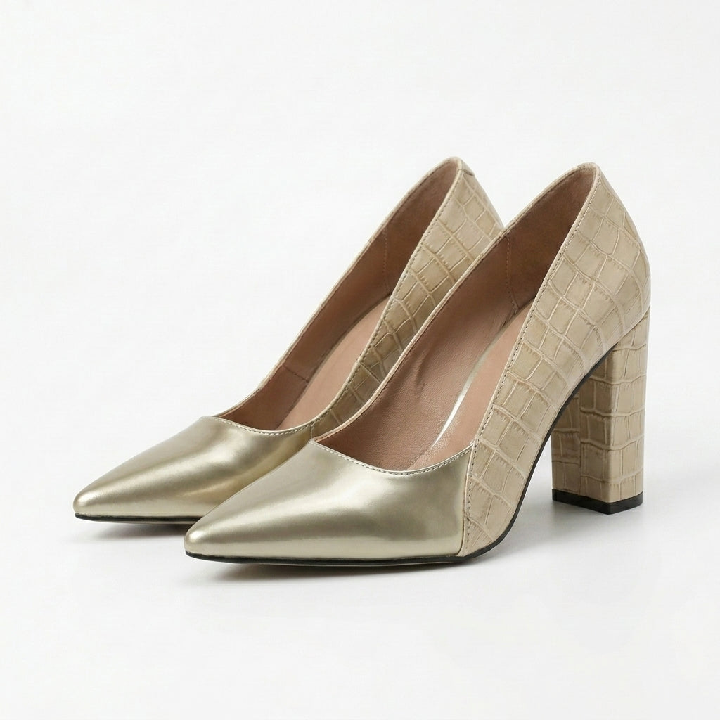 Pointed-Toe Block Heel Pumps for Women β Elegant & Comfortable