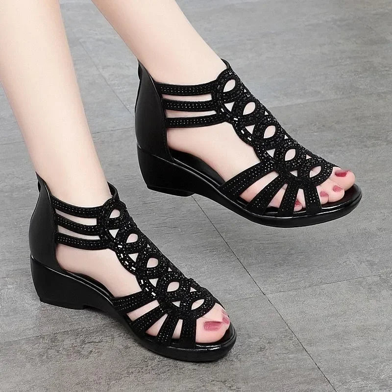 Chic Open Toe Wedge Sandals for Women β Comfortable & Stylish Design