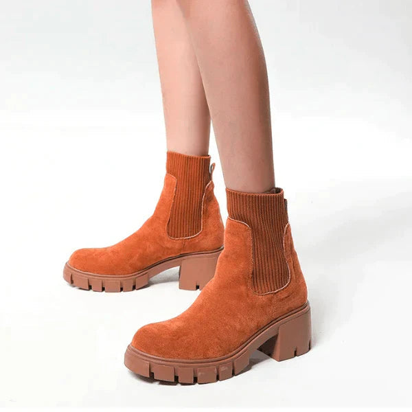 Chunky Heel Winter Boots for Women β Stylish & Comfortable Slip-On Design