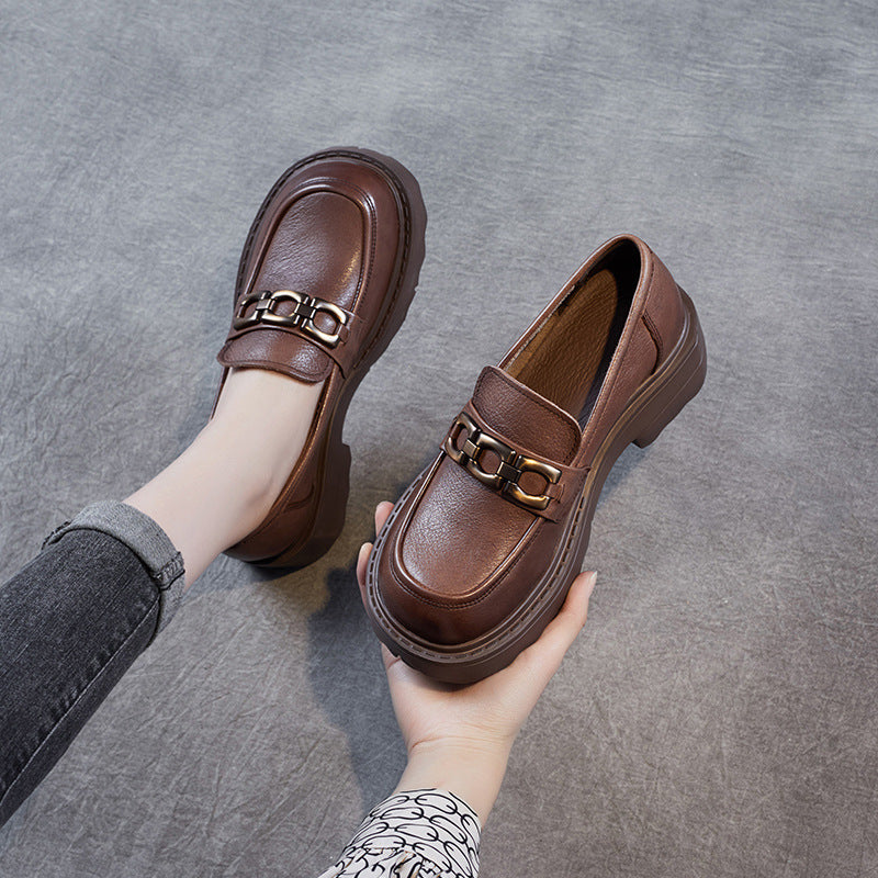 Classic Loafers for Women β Elegant Style with Chain Detail