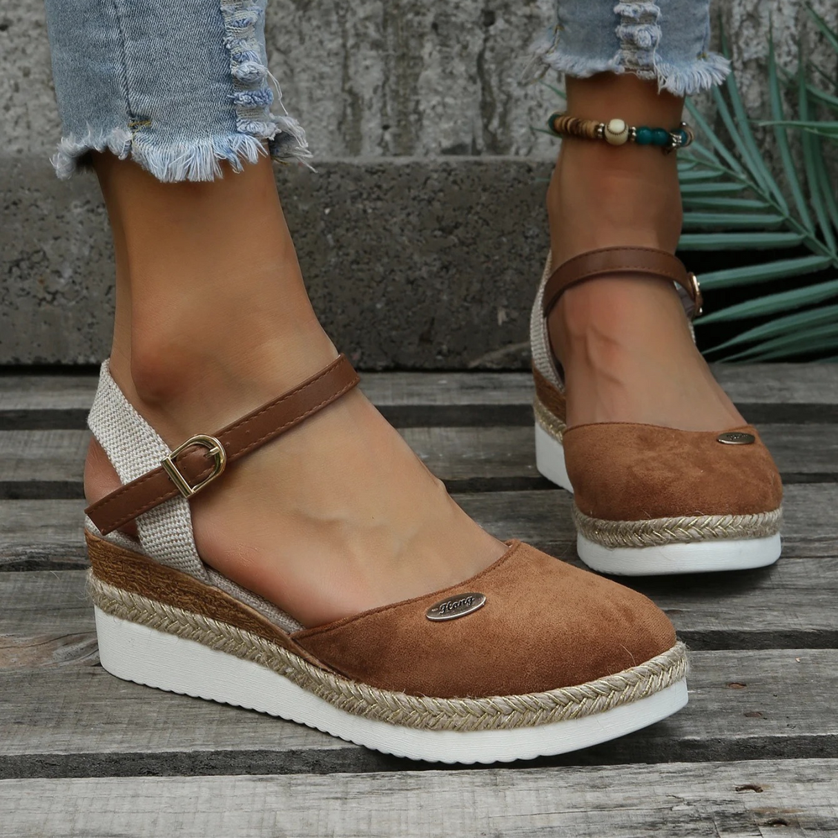 Closed-Toe Espadrille Wedge Sandals for Women β Stylish & Comfortable