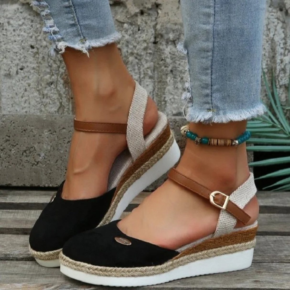 Closed-Toe Espadrille Wedge Sandals for Women β Stylish & Comfortable