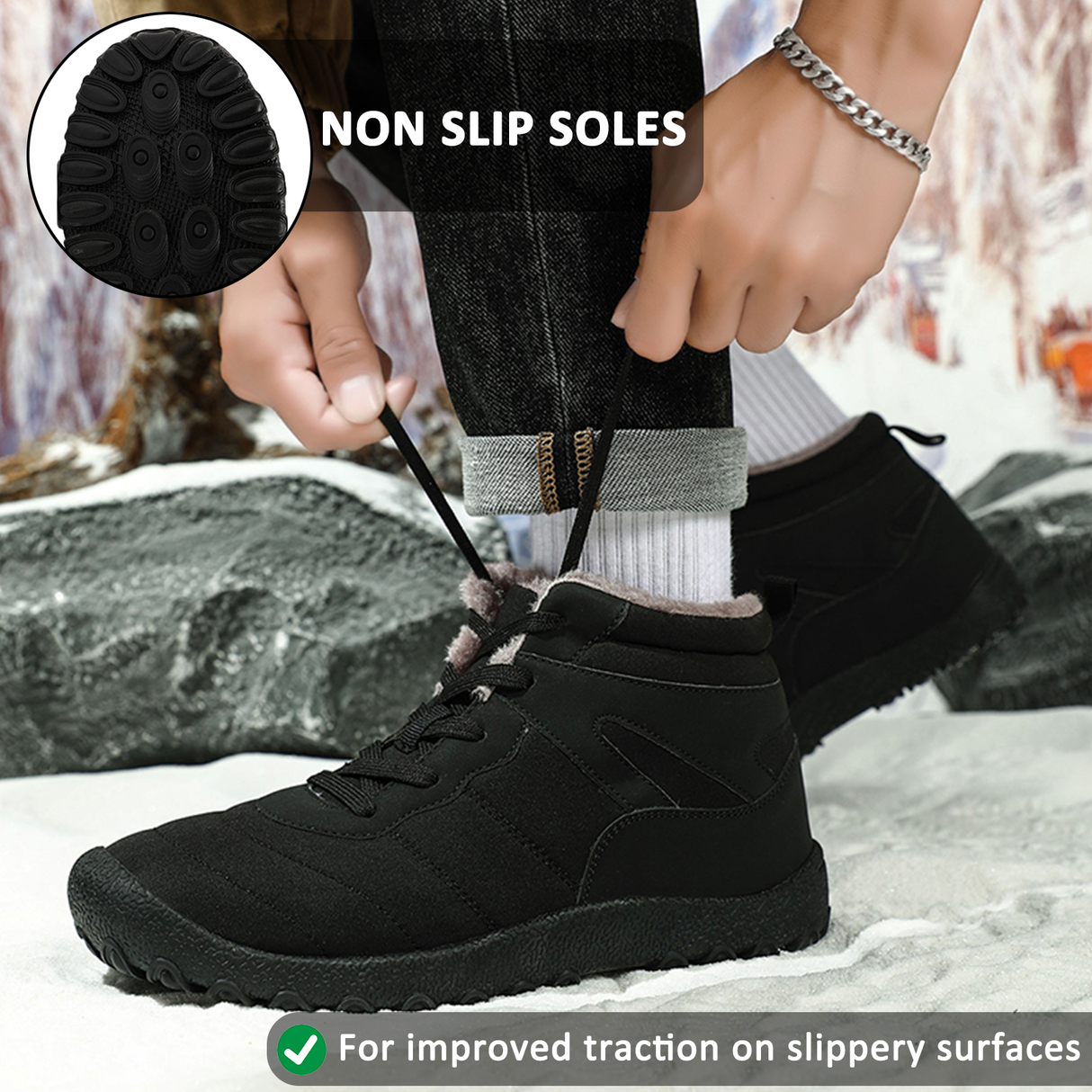 Cold-Proof Hiking Boots for Men β Non-Slip & Waterproof Comfort 3