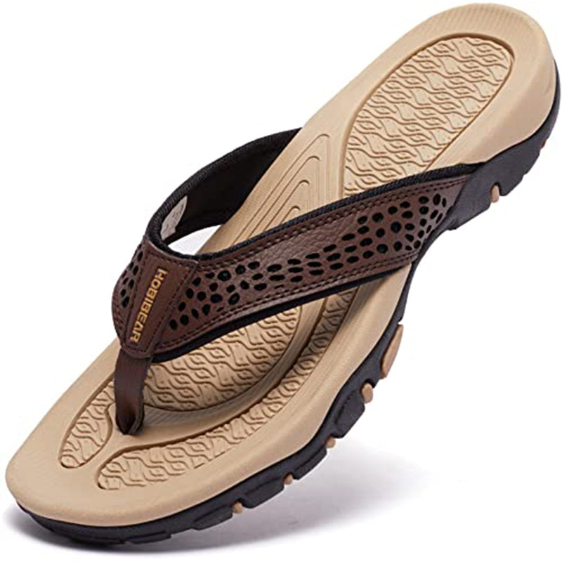 Comfortable Leather Flip Flops for Men β Casual Outdoor Style