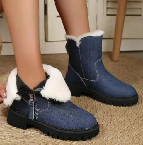 Cozy Velvet Snow Boots for Women β Stylish & Warm
