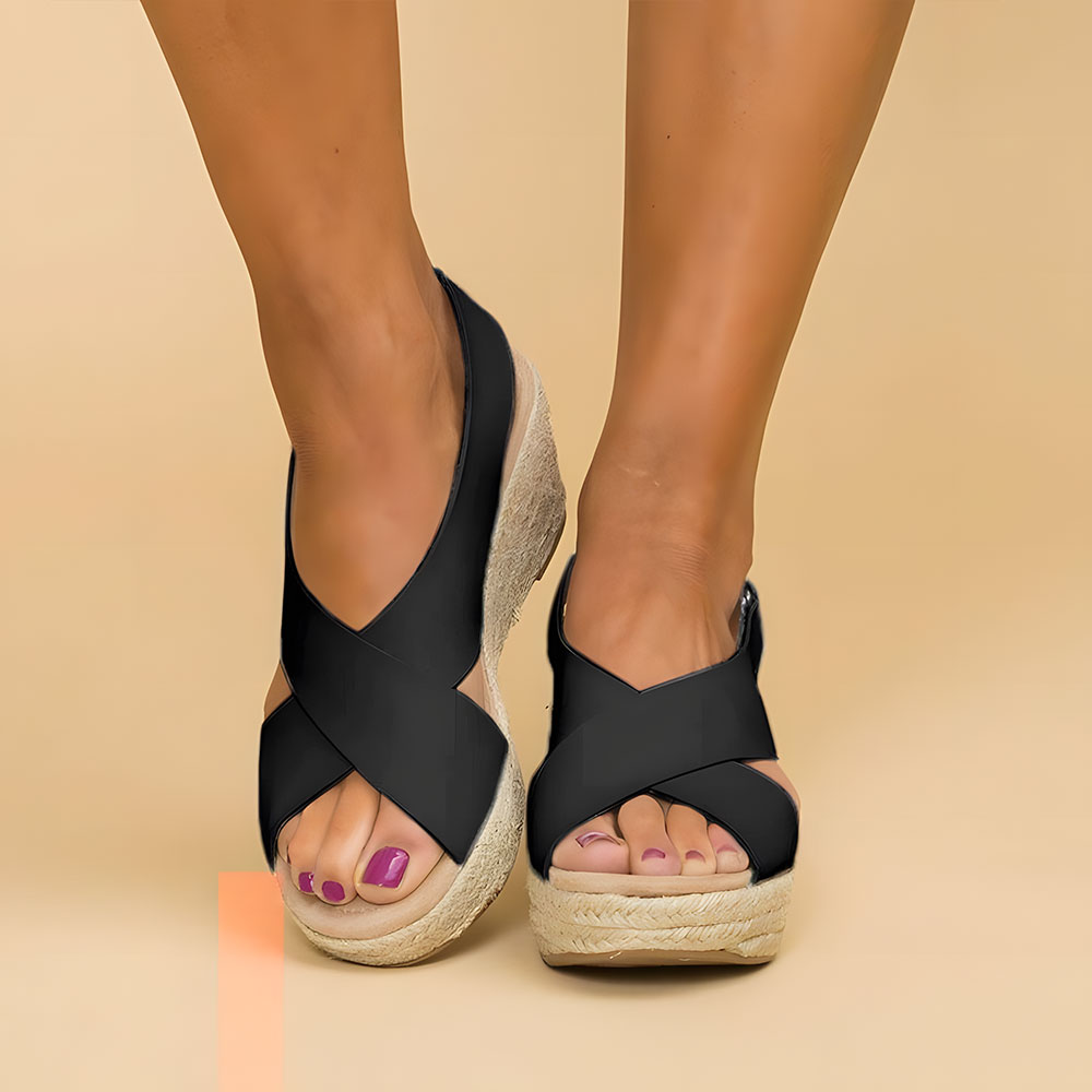 Criss-Cross Espadrille Wedge Sandals for Women β Stylish & Comfortable Summer Footwear