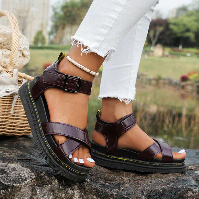 Cross-Strap Platform Sandals for Women β Chic & Comfortable Elevation