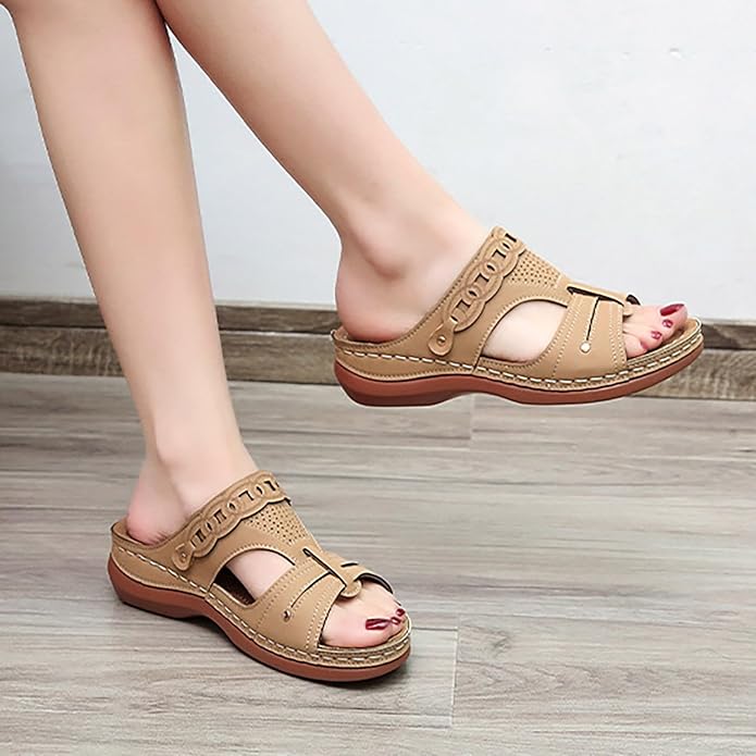 Cross Strap Wedge Sandals for Women β Slip in Design, Comfortable for Everyday Wear Bareroots Footwear