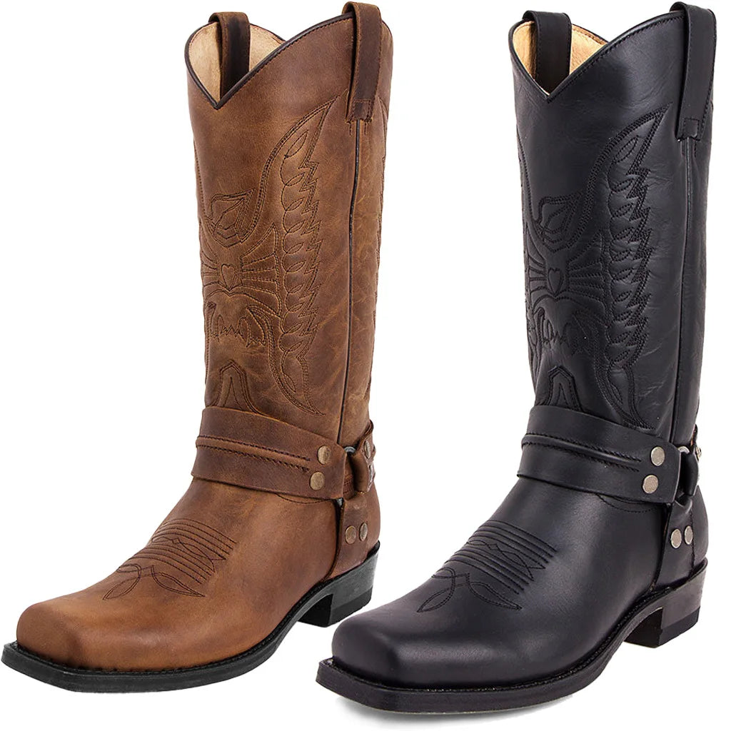 Embroidered Cowboy Boots for Men β Stylish & Comfortable
