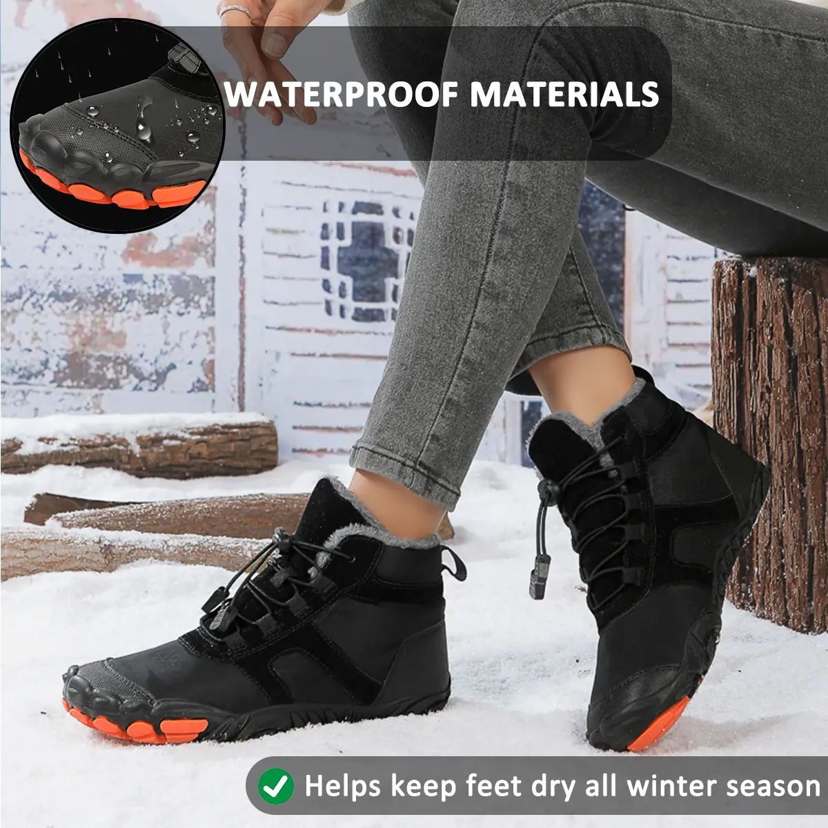 Flexible Waterproof Snow Boots for Unisex β Comfort & Support for Winter Adventures 4