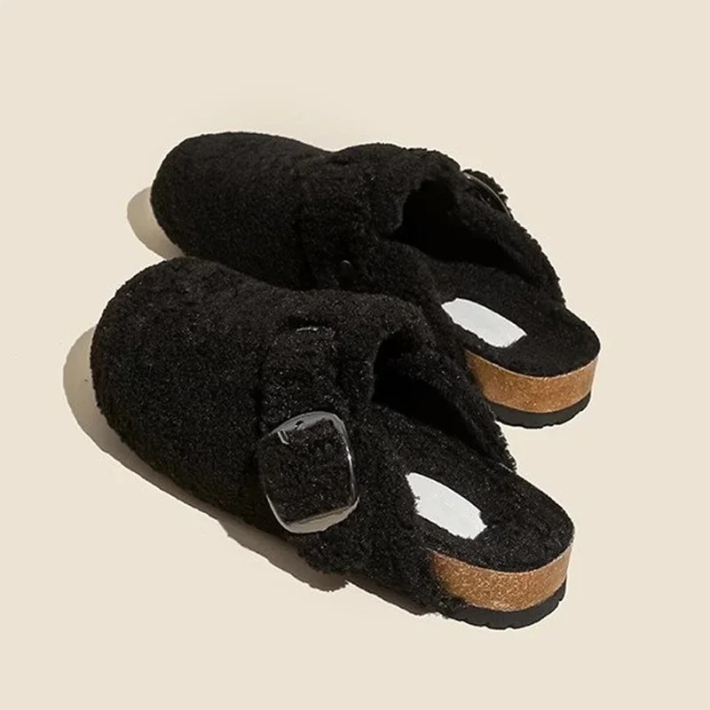 Furry Slippers for Women – Faux Shearling Lining