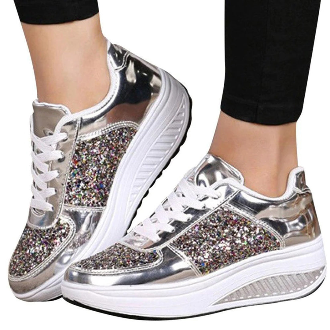 Glitter Platform Sneakers for Women β Stylish & Comfortable Casual Footwear