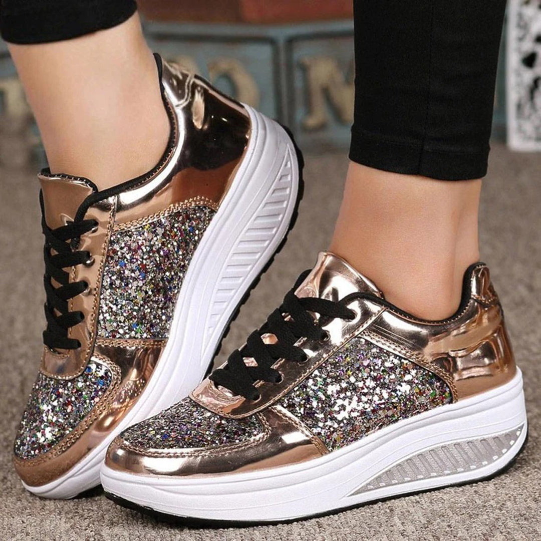 Glitter Platform Sneakers for Women β Stylish & Comfortable Casual Footwear