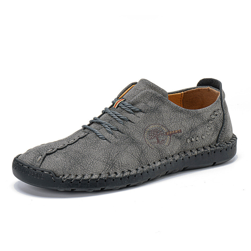 Men’s Hand-Stitched Casual Shoes – Lightweight Lace-Up Comfort Sneakers