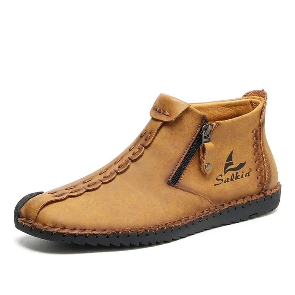 Hand-Sewn Ankle Boots for Men β Soft & Comfortable Slip-On Design 4
