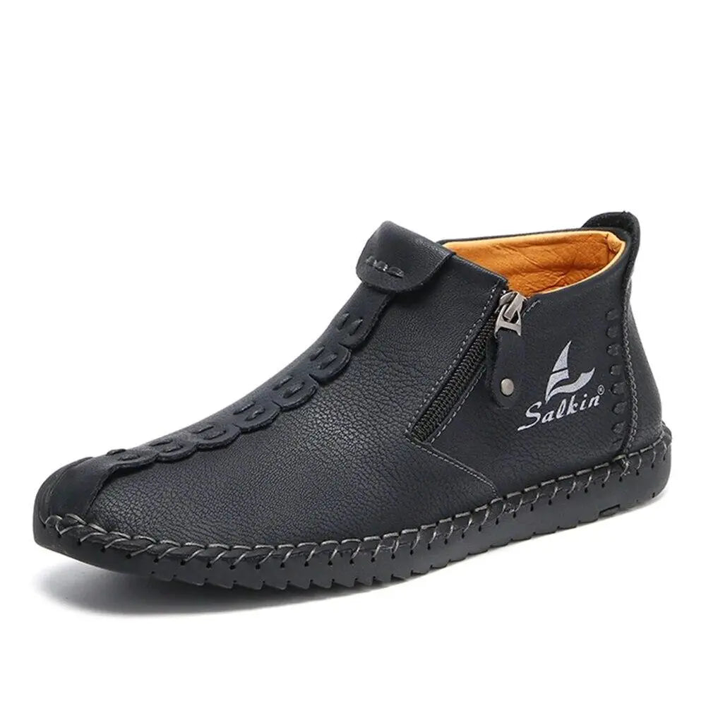 Hand-Sewn Ankle Boots for Men β Soft & Comfortable Slip-On Design 5