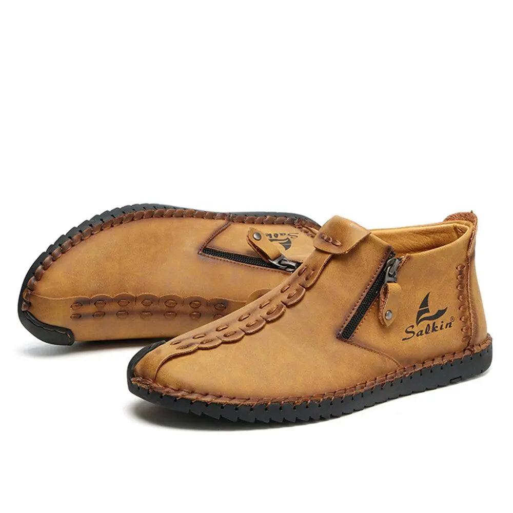 Hand-Sewn Ankle Boots for Men β Soft & Comfortable Slip-On Design 7