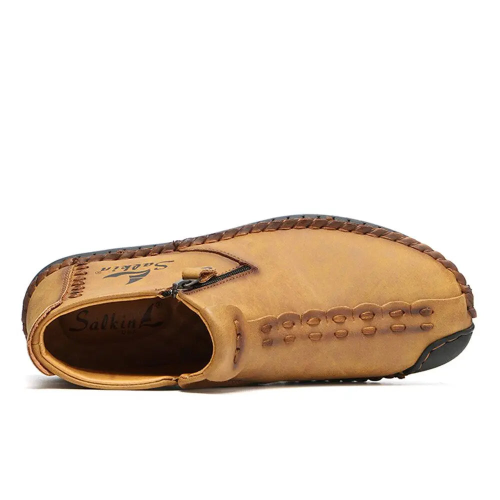 Hand-Sewn Ankle Boots for Men β Soft & Comfortable Slip-On Design 8
