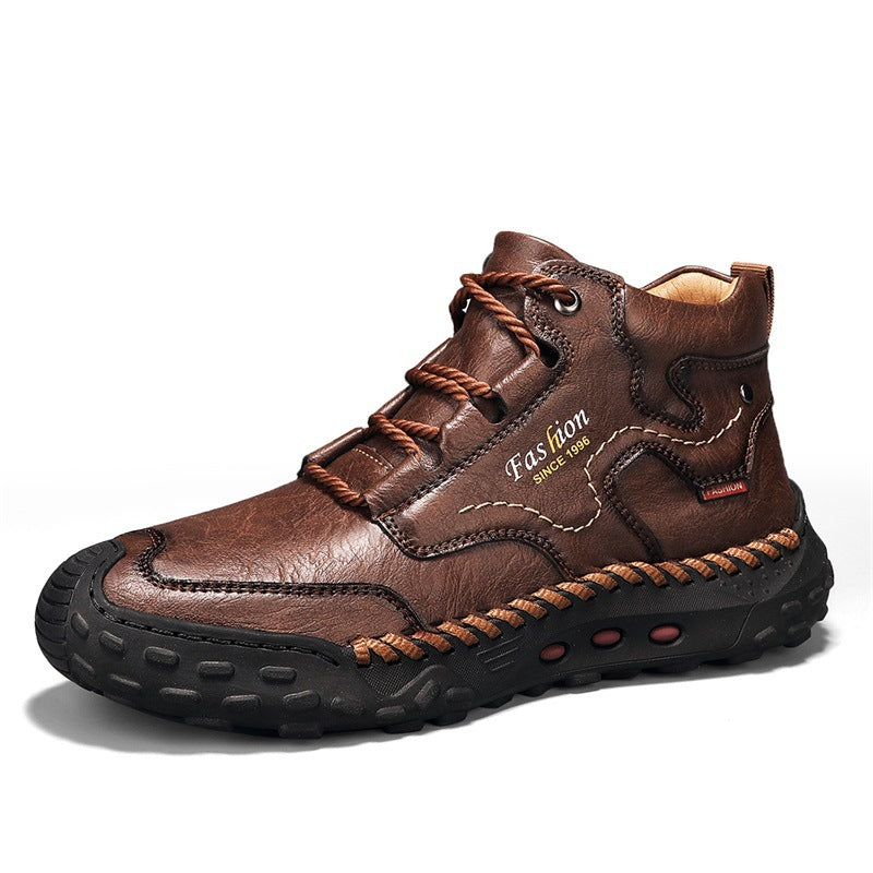 Hand-Stitched Black Ankle Boots for Men β Casual & Comfortable 0