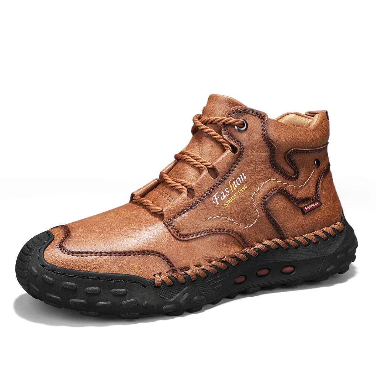 Hand-Stitched Black Ankle Boots for Men β Casual & Comfortable 2
