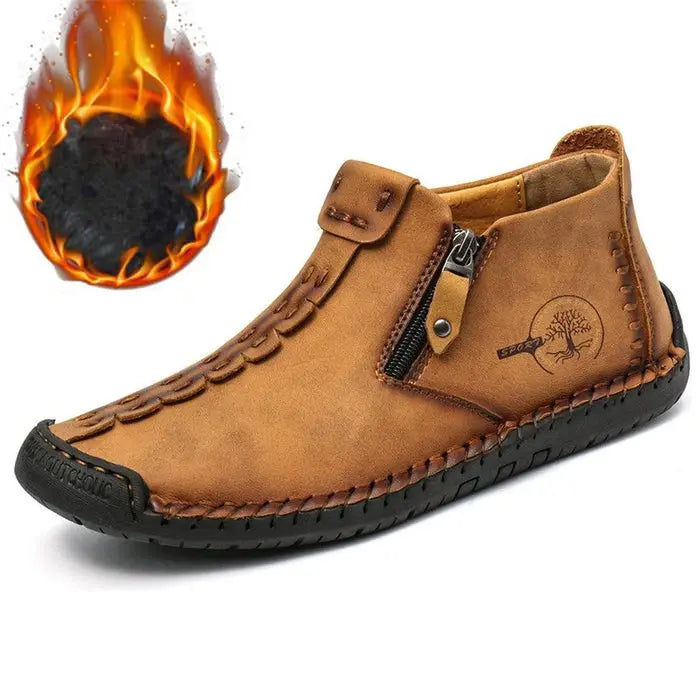 Hand-Stitched Black Ankle Boots for Men β Stylish & Slip-Resistant 8