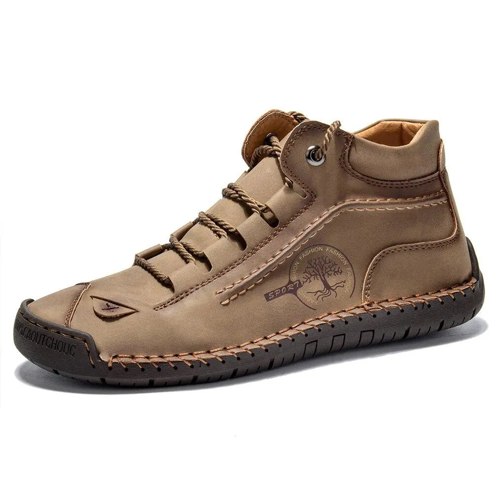 Hand-Stitched Leather Ankle Boots for Men β Comfortable & Non-Slip 4