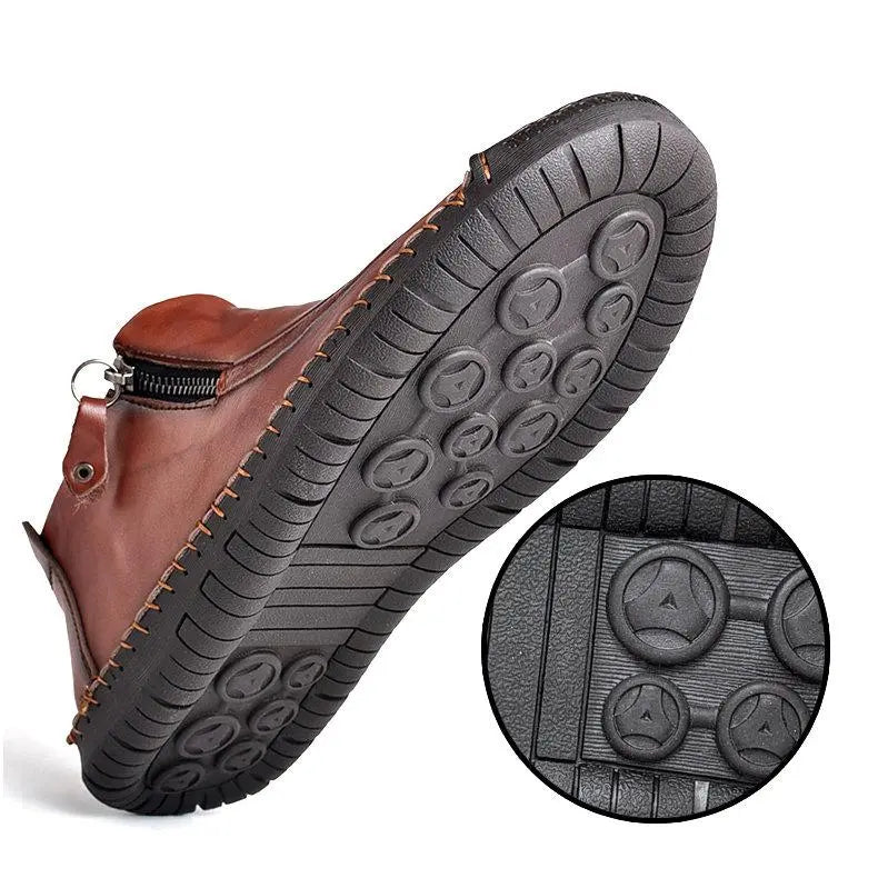 Hand-Stitched Leather Ankle Boots for Men β Comfortable & Stylish 7