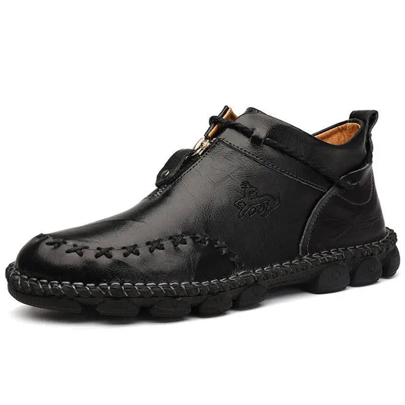 Hand-Stitched Leather Casual Boots for Men β Comfortable & Slip-Resistant 4