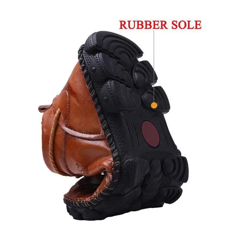 Hand-Stitched Leather Casual Boots for Men β Comfortable & Slip-Resistant 5