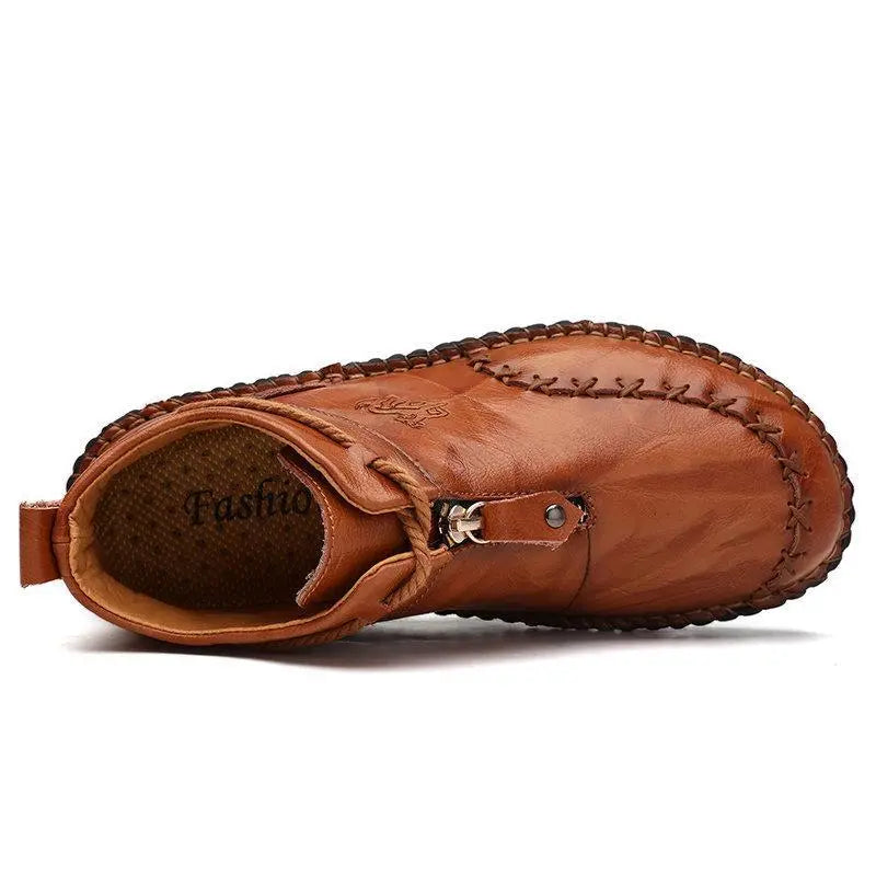 Hand-Stitched Leather Casual Boots for Men β Comfortable & Slip-Resistant 7