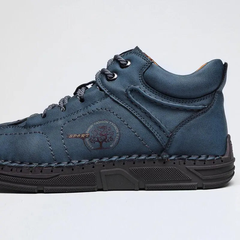 Hand-Stitched Microfiber Leather Ankle Boots for Men β Soft & Non-Slip 6