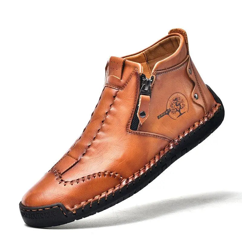 Handmade Microfiber Leather Ankle Boots for Men β Stylish & Versatile 3