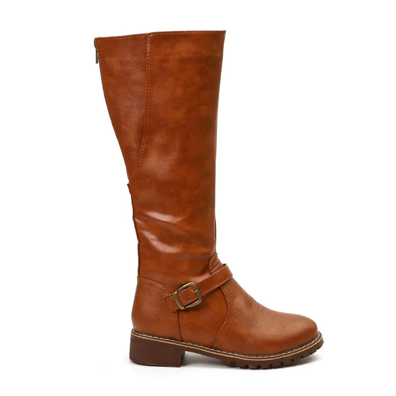 High-Top Biker Boots for Women β Edgy Style with Chunky Heel