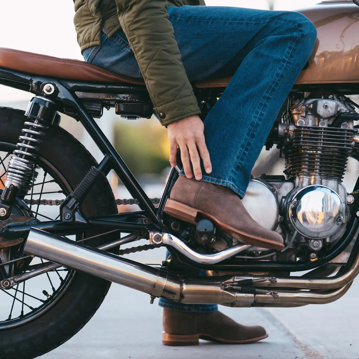 High-Top Cowboy Boots for Men β Stylish & Durable Suede Design