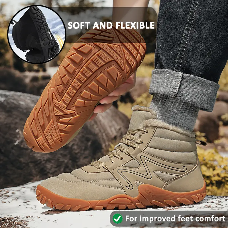 High-Top Waterproof Hiking Boots for Men β Comfortable & Supportive for Winter Adventures 1