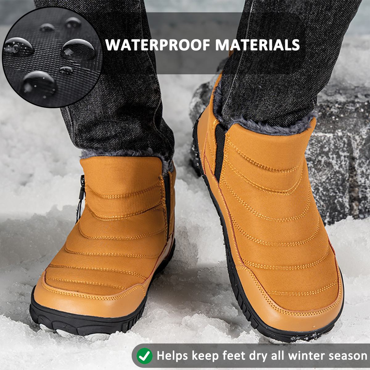 Insulated Snow Boots for Men β Waterproof & Non-Slip Comfort 3