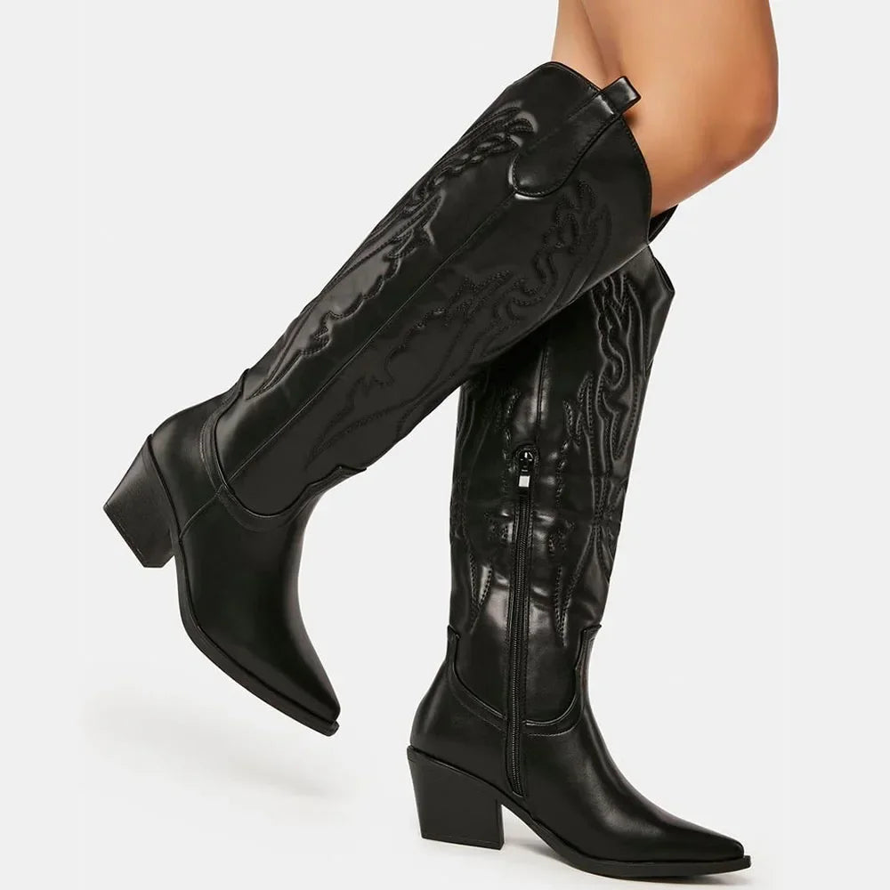 Knee High Western Boots for Women β Vintage Style & Comfortable Fit