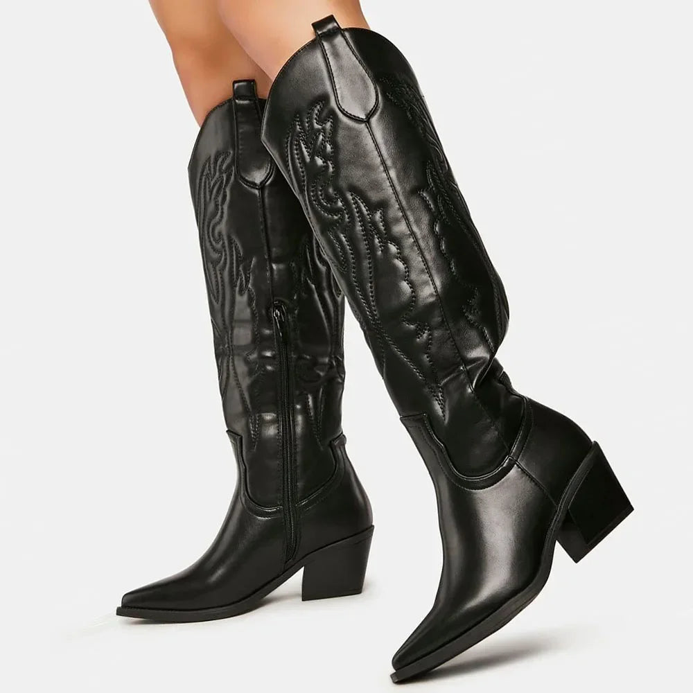 Knee High Western Boots for Women β Vintage Style & Comfortable Fit